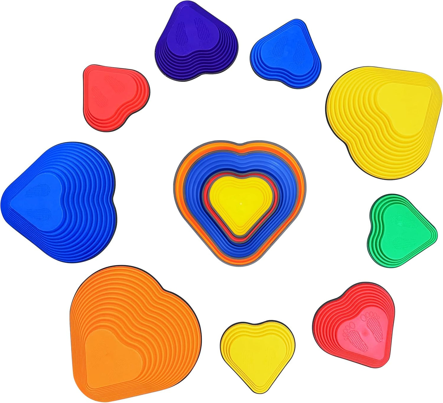 Stepping Stones for Kids - 9pcs Heart-Shaped Children Balance Toy for Indoor or Outdoor Active Play, Sensory Toys for Balance and Coordination, Ideal for Children with Autism