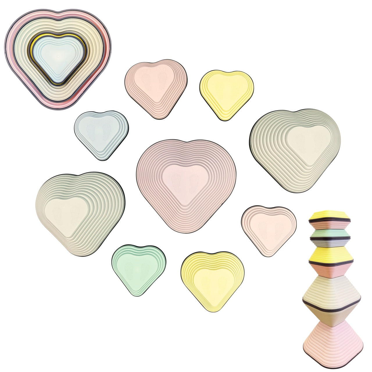 Stepping Stones for Kids - 9pcs Heart-Shaped Children Balance Toy for Indoor or Outdoor Active Play, Sensory Toys for Balance and Coordination, Ideal for Children with Autism